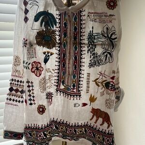 Johnny Was Simmie Linen Blouse NWOT